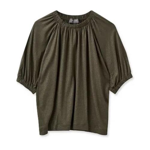 Foil Tee Top met Glinstereffecten MOS Mosh , Green , Dames