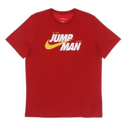 Grafische Crew Neck T-shirt met Logo's Jordan , Red , Heren