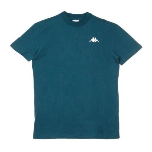 Blauw Petrol/Zwart Heren T-shirt Kappa , Blue , Heren