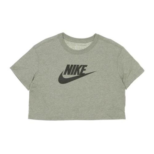 Crop Icon Tee Heather/Black Dames T-shirt Nike , Gray , Dames