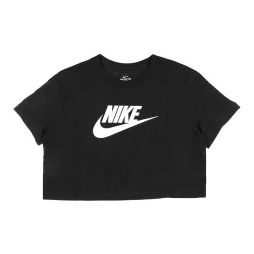 Crop Icon Tee Zwart/Wit Nike , Black , Dames