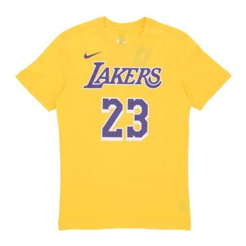 Lebron James NBA Tee Los Angeles Lakers Nike , Yellow , Heren