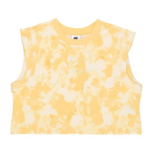 Wave Dye Crop Tank Top Nike , Yellow , Dames