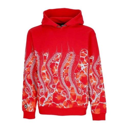 Marmer Hoodie Rood Lichtgewicht Hoodie Octopus , Red , Heren