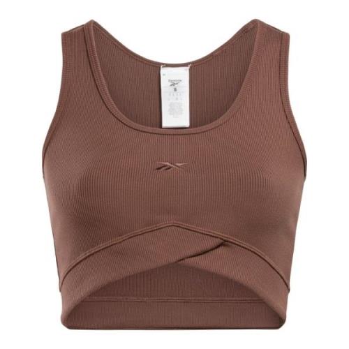 Geribbelde Crop Top Reebok , Brown , Dames