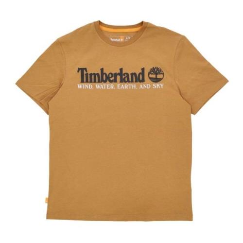 Front Tee Wheat Boot Heren T-shirt Timberland , Yellow , Heren