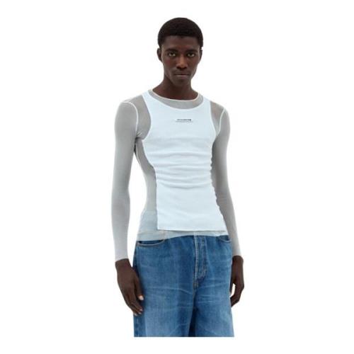 Mesh Panel Top Jean Paul Gaultier , White , Heren