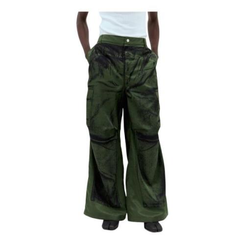 Cargo Print Gerimpelde Broek Jean Paul Gaultier , Green , Heren