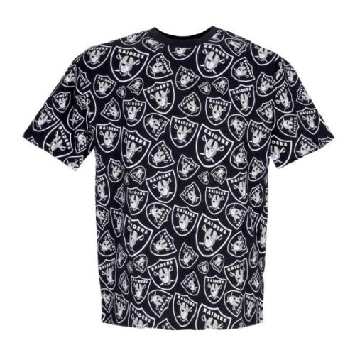 Lasrai Raiders All Over Print Tee New Era , Black , Heren