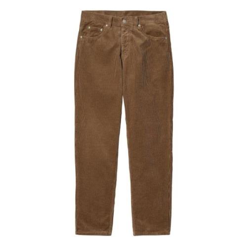 Newel Pant - Cord Broek Carhartt Wip , Brown , Heren