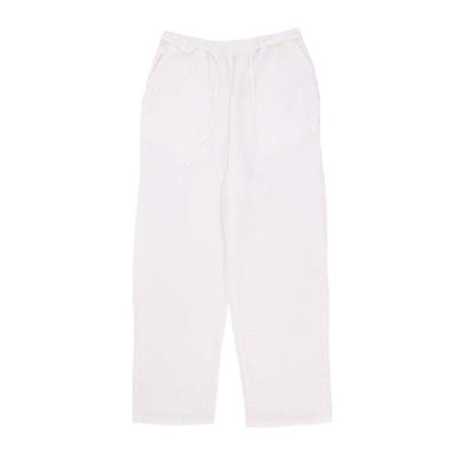 Wafelweefsel Wijde Pijp Broek Obey , White , Dames