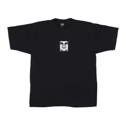 Icon Heavyweight Tee Zwart Korte Mouw Obey , Black , Heren