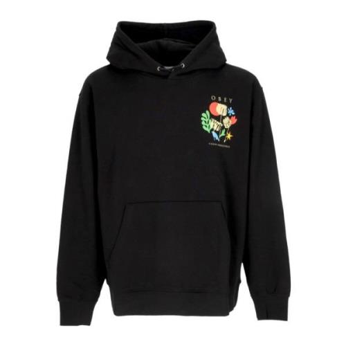 Bloemenprint Hoodie Lichtgewicht Sweatshirt Obey , Black , Heren