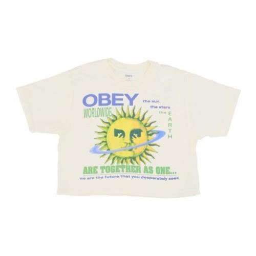 Weekend Crop Tee Samen Als Een Obey , Beige , Dames