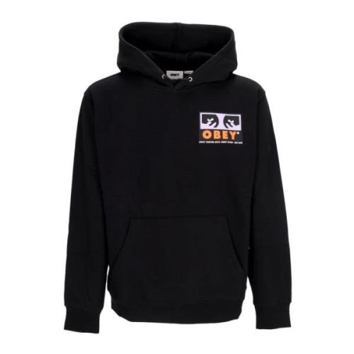 Premium Zwarte Hoodie met Capuchon voor Mannen Obey , Black , Heren