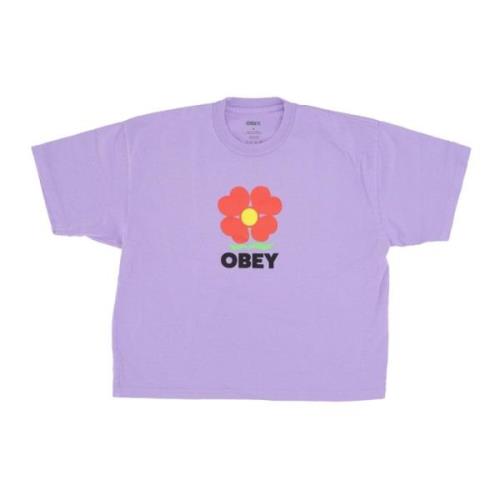 Aangepaste Lavendel Crop Tee Obey , Purple , Dames