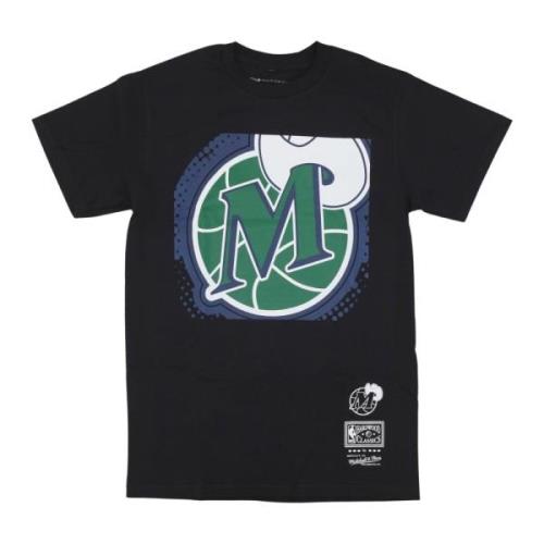 NBA Big Face Tee Zwart Mitchell & Ness , Black , Heren