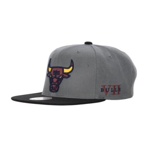 Chicago Bulls Snapback Pet Grijs/Zwart Mitchell & Ness , Gray , Heren