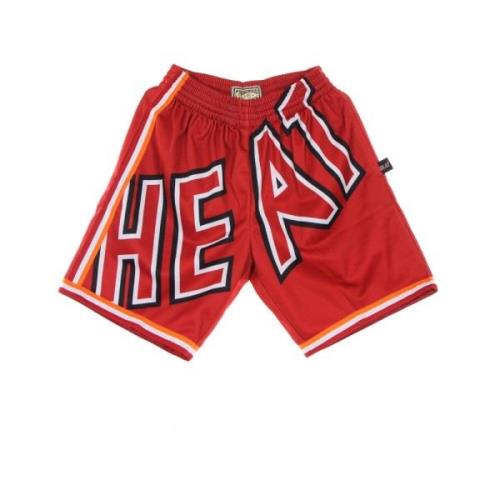 Miami Heat Basketball Shorts Hardwood Classics Mitchell & Ness , Red ,...