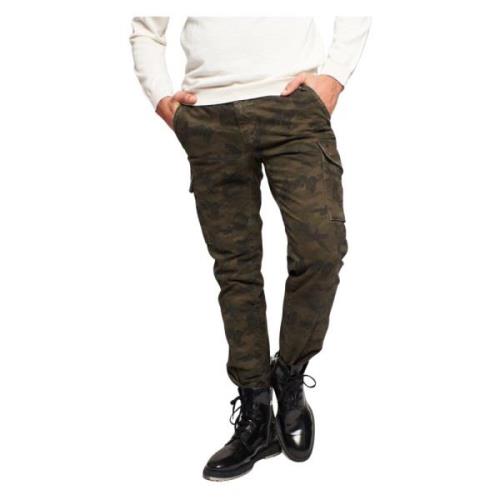 Camouflage Cargo Broek Extra Slim Fit Mason's , Green , Heren