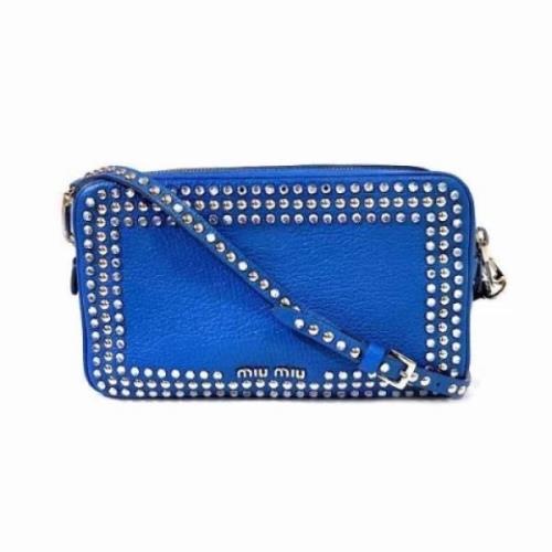 Pre-owned Leather shoulder-bags Miu Miu Pre-owned , Blue , Dames