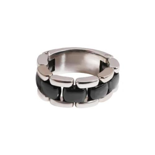 Pre-owned Metal rings Chanel Vintage , White , Dames