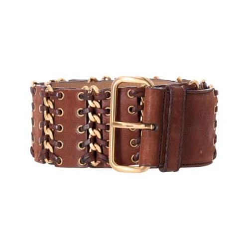 Pre-owned Leather belts Prada Vintage , Brown , Dames