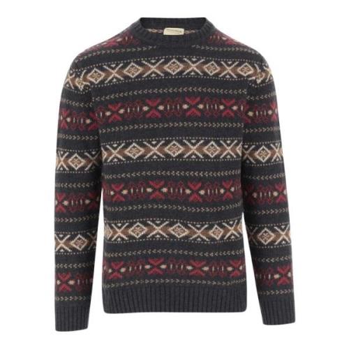 Geometrisch Patroon Wollen Blend Trui Woolrich , Multicolor , Heren