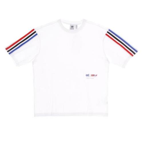 Tricolor Oversized Tee White T-Shirt Adidas , White , Dames