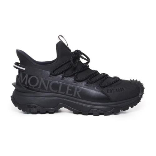 Zwarte Sneakers met Logo Motif Moncler , Black , Heren