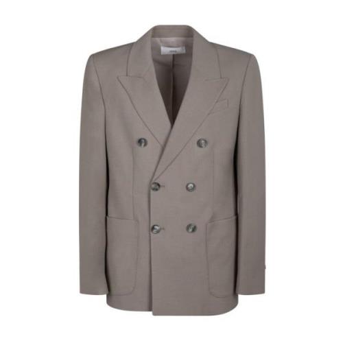 Taupe Double Breasted Blazer Ami Paris , Beige , Dames