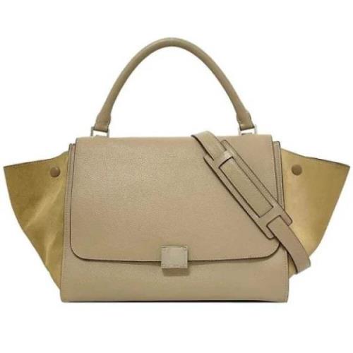 Pre-owned Leather handbags Celine Vintage , Beige , Dames