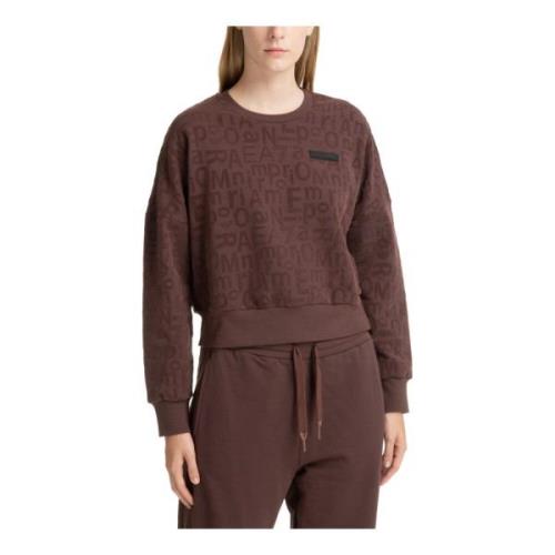 Logo Patroon Sweatshirt Emporio Armani EA7 , Brown , Dames