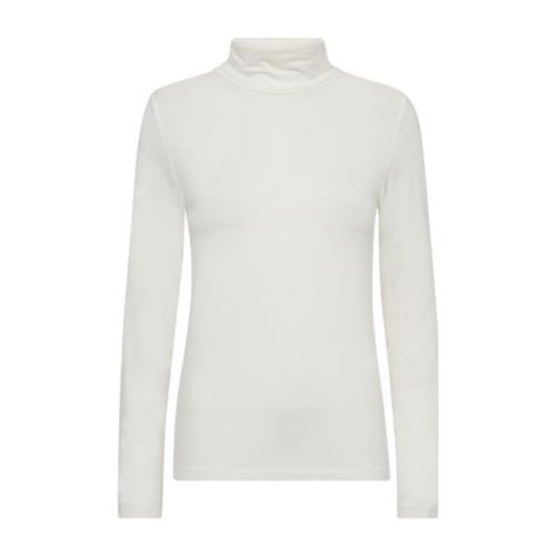 Elegante Off-White Jersey Top Freequent , White , Dames