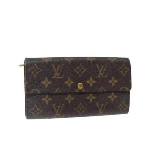 Pre-owned Coated canvas wallets Louis Vuitton Vintage , Brown , Dames