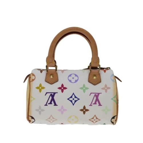 Pre-owned Canvas handbags Louis Vuitton Vintage , White , Dames