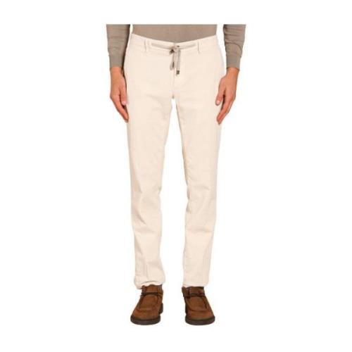 Witte Velvet Chino Jogger Broek Mason's , White , Heren