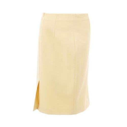 Gele Viscose Rok voor Vrouwen Lardini , Yellow , Dames