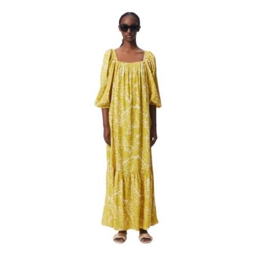 Zula Maxi Jurk met Pofmouwen Bizuu , Green , Dames