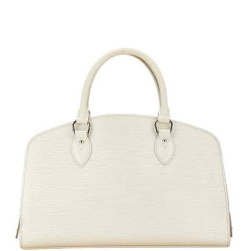 Pre-owned Leather handbags Louis Vuitton Vintage , White , Dames