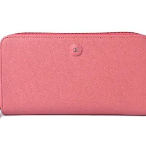 Pre-owned Leather wallets Chanel Vintage , Pink , Dames