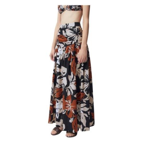 Bloemenprint hoge taille maxi rok Bizuu , Multicolor , Dames