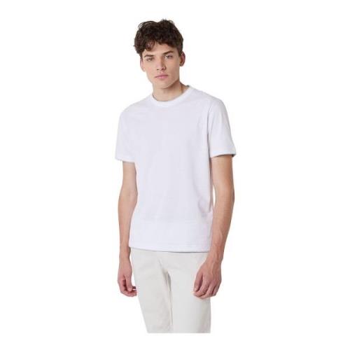 Contrast Trim Katoenen T-Shirt Eleventy , White , Heren