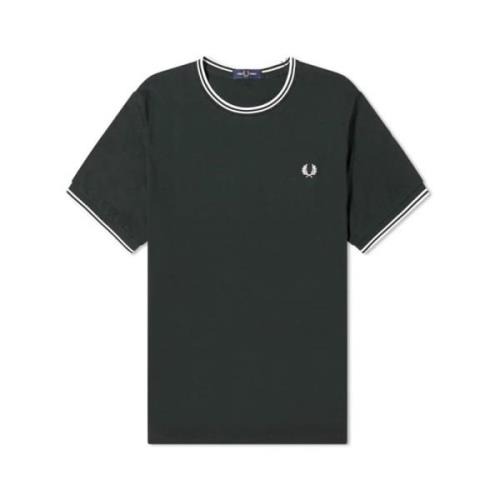 Twin Tipped Tee Night Green Fred Perry , Green , Heren