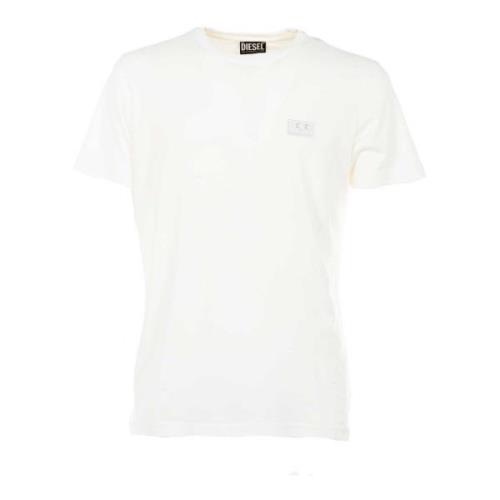 Sportieve Heren T-Shirt Wit Outlet Diesel , White , Heren