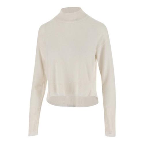 Wollen Trui Hoge Kraag Logo Detail Pinko , White , Dames