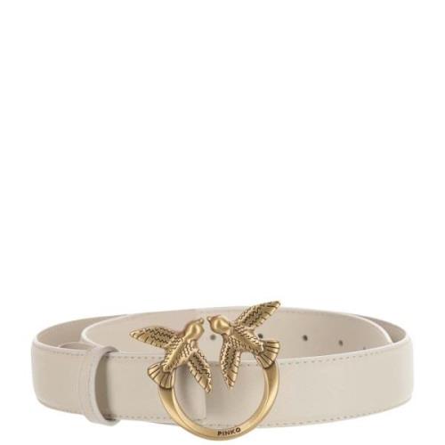 Leren Love Birds Riem Pinko , White , Dames