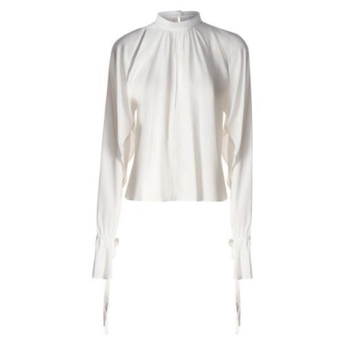 Zijdeblend Witte Blouse Pinko , White , Dames