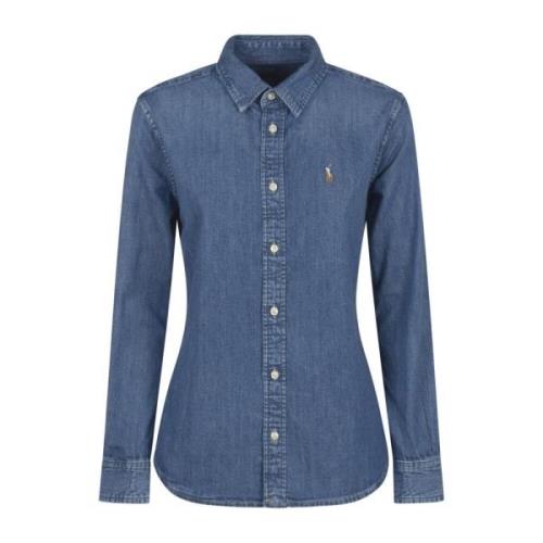 Klassieke Lange Mouw Knoopsluiting Shirt Polo Ralph Lauren , Blue , Da...