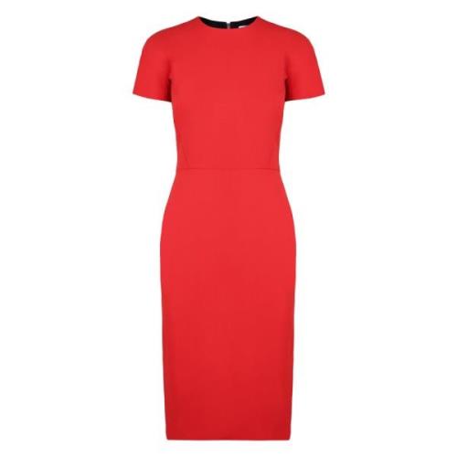 Elegante Sheath Jurk met Achterrits Victoria Beckham , Red , Dames